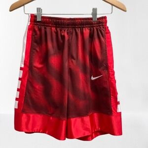 NEW Nike Elite Loose Dri-Fit Boy's Basketball Shorts Red Black Large